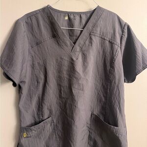 WonderWink Gray V-Neck Scrub Top